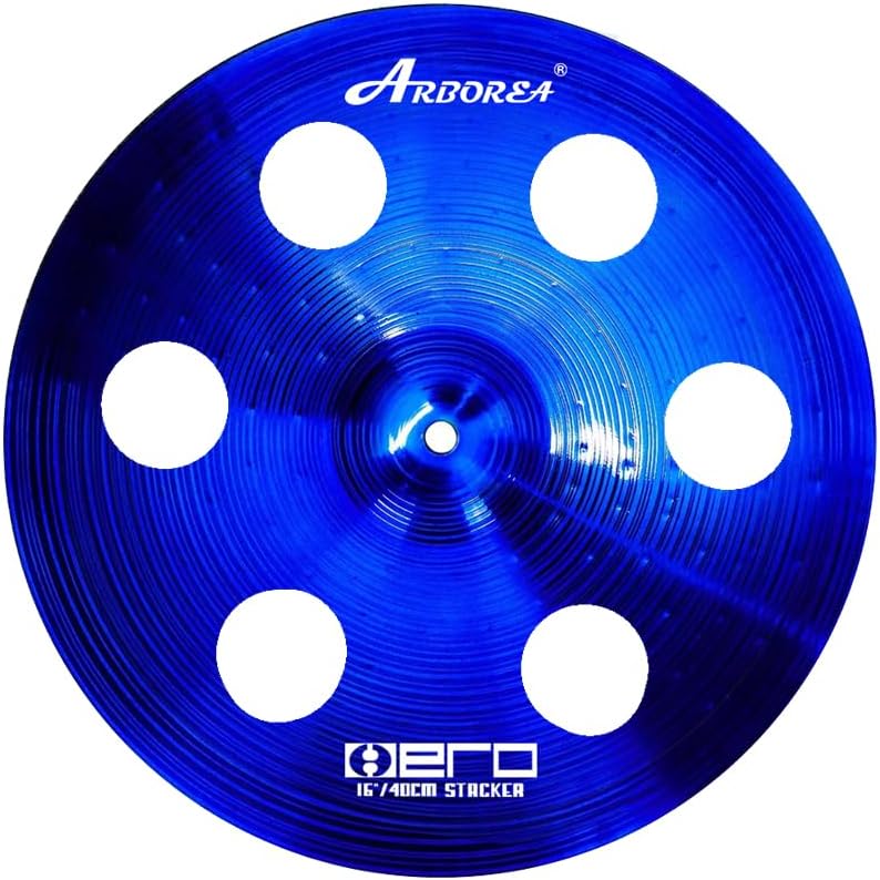 Arborea Cymbal Pack for Drum 7 pcs Blue Hero Series Include 14"Hihats 16"Crash 20"Ride Bonus 10" Splash 16"Ozone Stacker 18" China Cymbal Free Cymbal Bag - Image 4